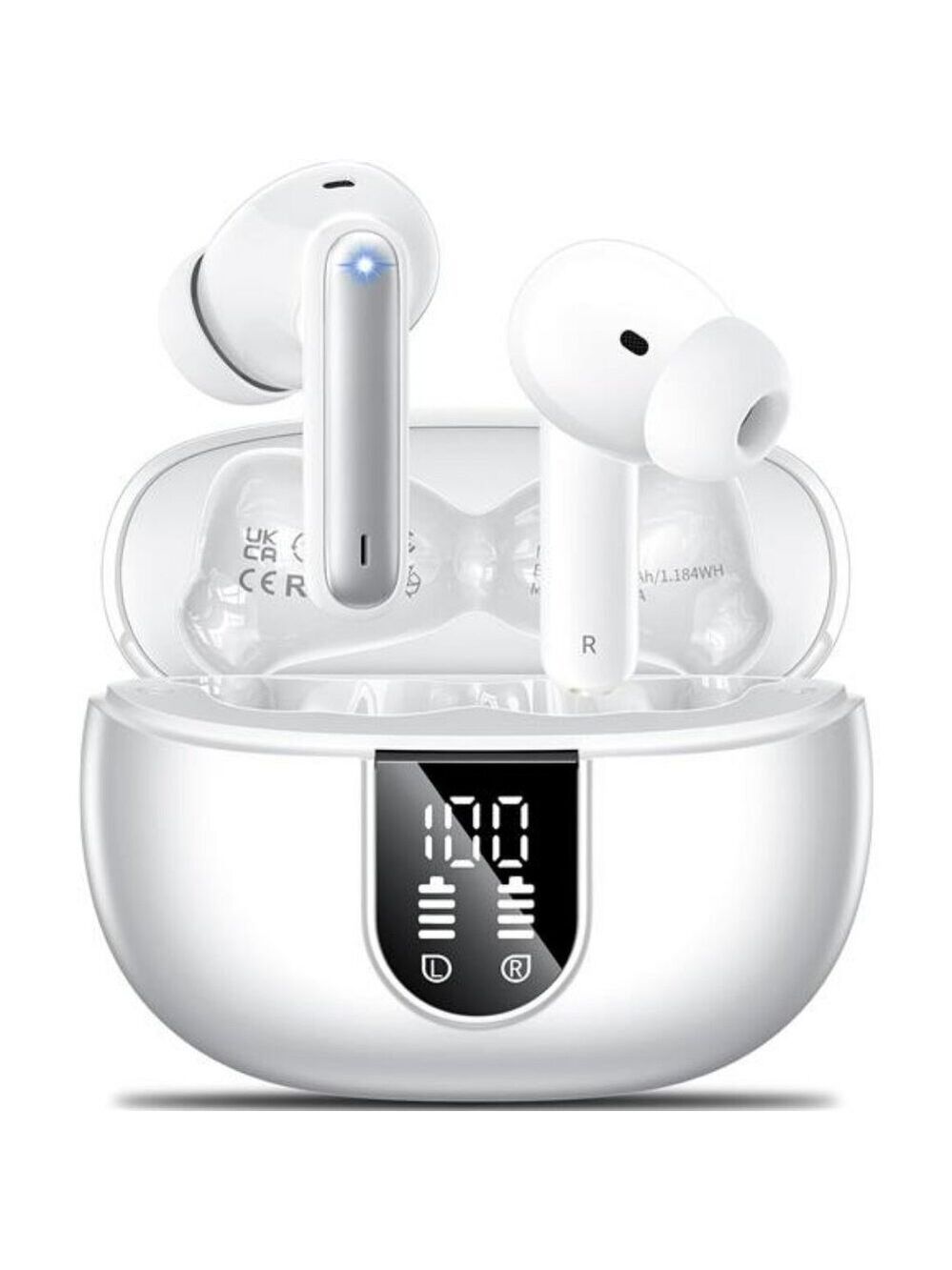 Bluetooth 5.3 Wireless Earbuds Noise Cancelling Mic LED Sport Headphones